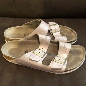 Gorgeous rose gold Birkenstock sandals size 41